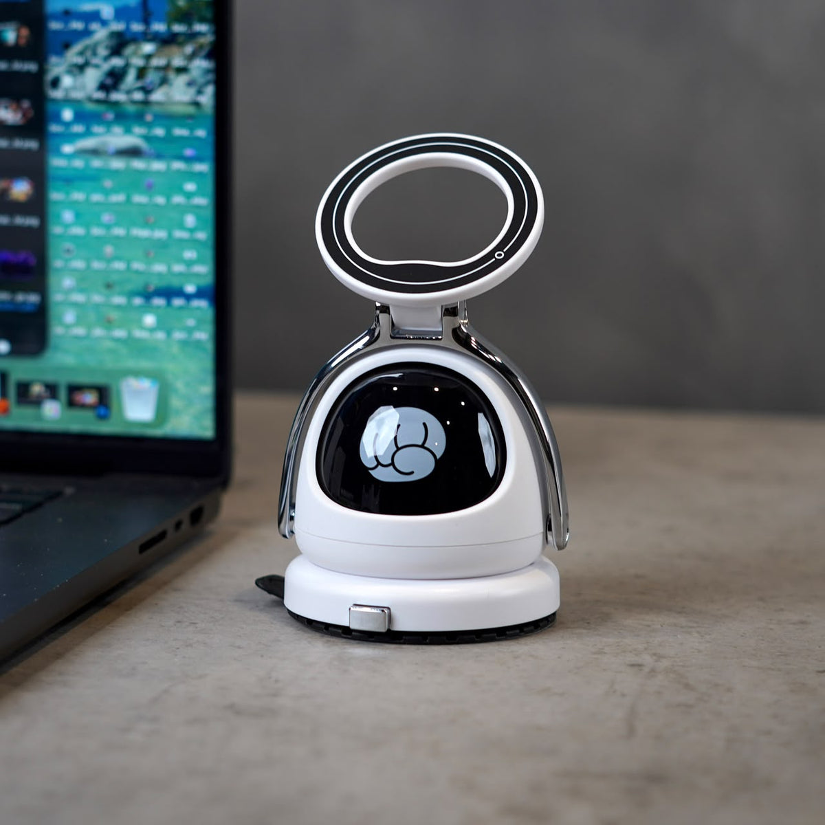 Attractive IC Phone Holder 360 Degree Rotating Cute Robot Phone Stand- Expression Display Desktop Phone stand