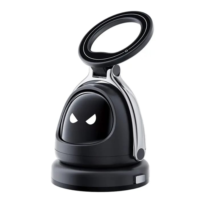 Attractive IC Phone Holder 360 Degree Rotating Cute Robot Phone Stand- Expression Display Desktop Phone stand