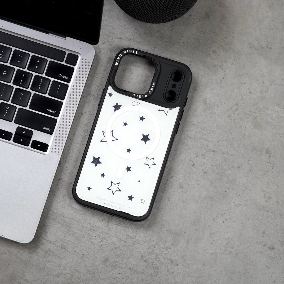 Wind Rises Signature Print Series Case- Signature Printed Design Collection, Multiple Unique & Trendy Artwork Styles. Massif-Compatible Magnetic Ring, Raised Camera & Edge Protection, Available for iPhone 17 Pro Max & 18 Pro Max