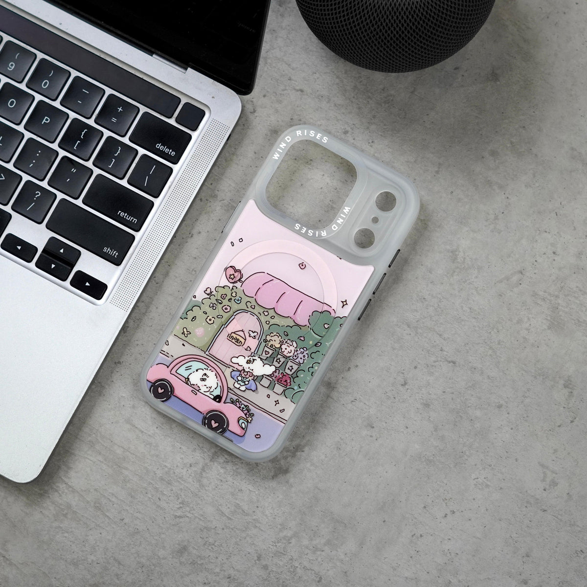 Wind Rises Signature Print Series Case- Signature Printed Design Collection, Multiple Unique & Trendy Artwork Styles. Massif-Compatible Magnetic Ring, Raised Camera & Edge Protection, Available for iPhone 17PRO/18PRO