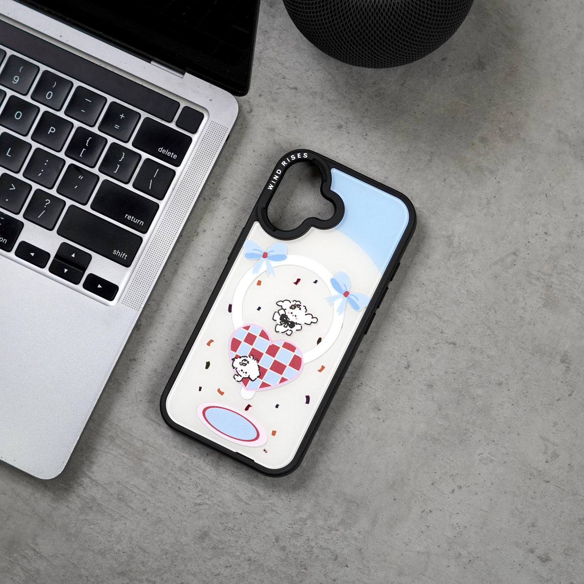 Wind Rises Signature Print Series Case- Signature Printed Design Collection, Multiple Unique & Trendy Artwork Styles. Massif-Compatible Magnetic Ring, Raised Camera & Edge Protection, Available for iPhone 17