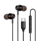 TYPE-C Stereo Wired Earphone with volume controlv (in ear version)- Black