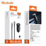 MCDODO Car charger USB-C,30W PLUS USB-C TO Lightning cable Black