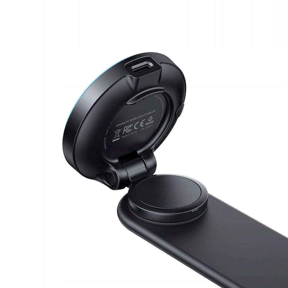 MCDODO Magic pro Magnetic Car holder with Wireless Charger, Adjustable , Stable- Black