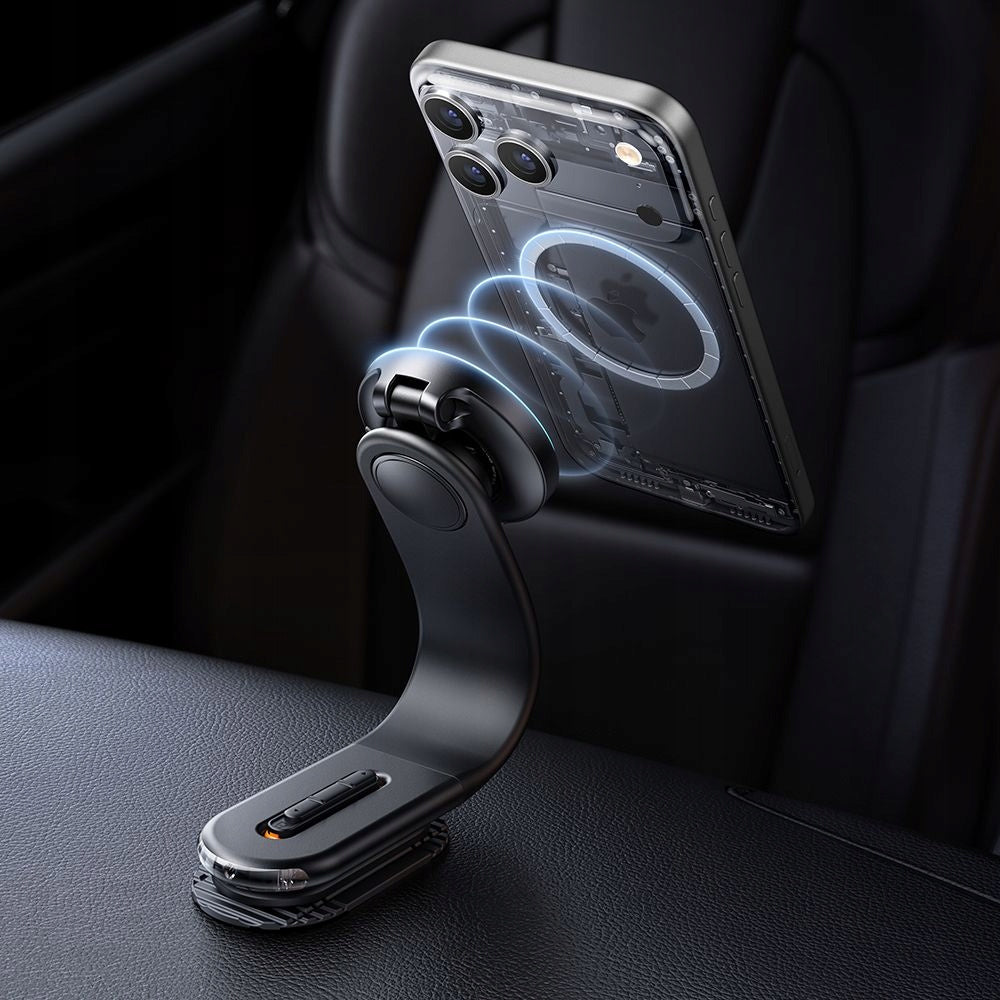MCDODO Magic pro Magnetic Car holder with Wireless Charger, Adjustable , Stable- Black