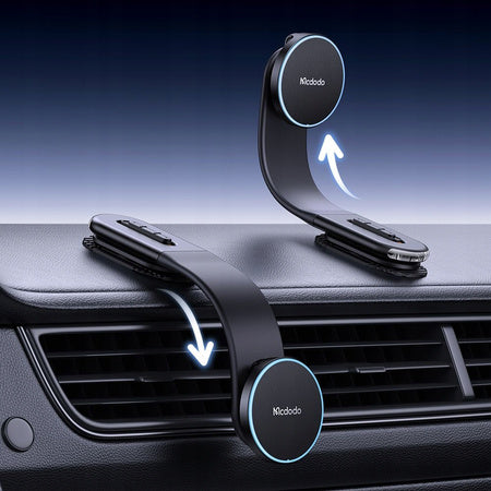 MCDODO Magic pro Magnetic Car holder with Wireless Charger, Adjustable , Stable- Black