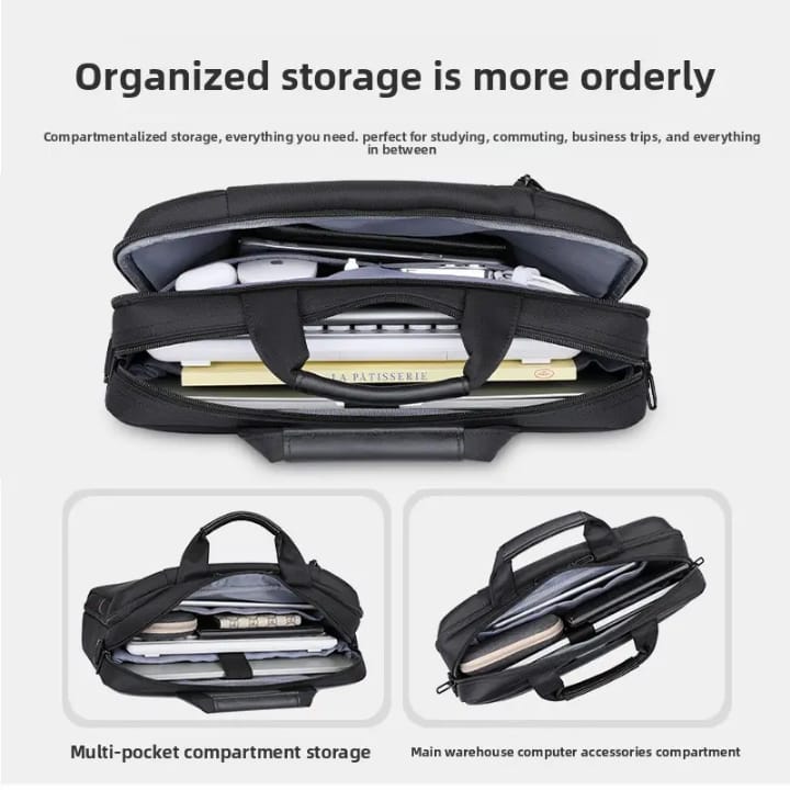 BRINCH(TM) New Soft Nylon Waterproof Laptop Computer Case Cover Sleeve Shoulder Strap Bag with Side Pockets Handles and Detachable for 15.6 inch-Black
