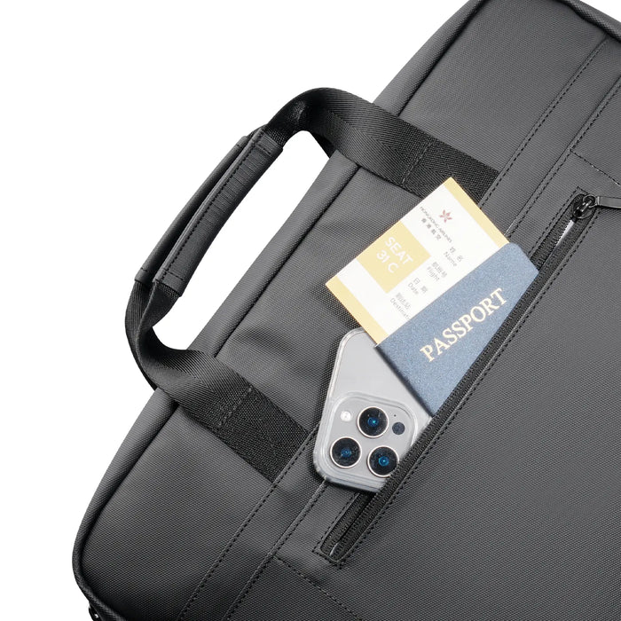 Feather Weight Water-resistant Briefcase Bag 14.8 Inch, Digital Series Slim Briefcase, Oxford Business Shoulder Bag with Multi-Compartments, Trolley Strap & Water-Repellent Fabric