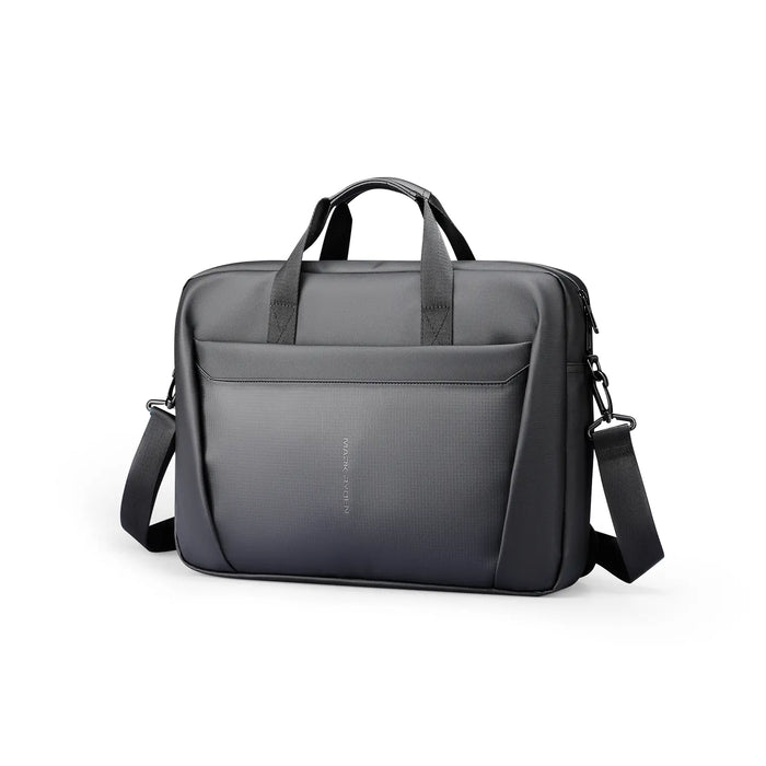 Feather Weight Water-resistant Briefcase Bag 14.8 Inch, Digital Series Slim Briefcase, Oxford Business Shoulder Bag with Multi-Compartments, Trolley Strap & Water-Repellent Fabric