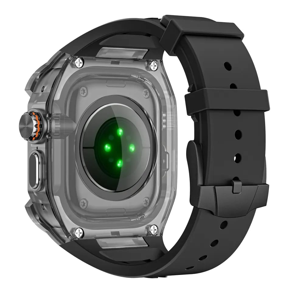 Clear Heavy Duty Watch Case Band Compatible with Apple iWatch Series |  premium accessory designed for Apple Watch models 49MM | Durable and resistant to deformation Sweatproof and waterproof design Easy installation with a secure fit