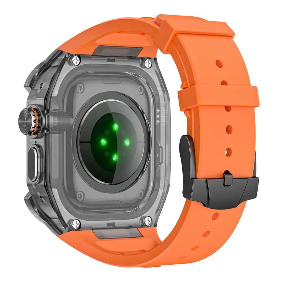 Clear Heavy Duty Watch Case Band Compatible with Apple iWatch Series |  premium accessory designed for Apple Watch models 49MM | Durable and resistant to deformation Sweatproof and waterproof design Easy installation with a secure fit