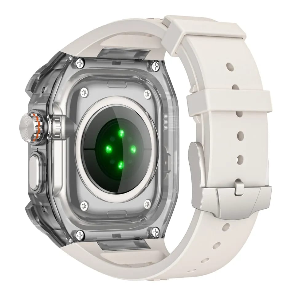 Clear Heavy Duty Watch Case Band Compatible with Apple iWatch Series |  premium accessory designed for Apple Watch models 49MM | Durable and resistant to deformation Sweatproof and waterproof design Easy installation with a secure fit