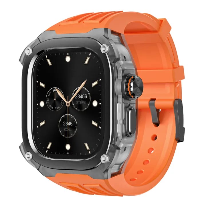 Clear Heavy Duty Watch Case Band Compatible with Apple iWatch Series |  premium accessory designed for Apple Watch models 49MM | Durable and resistant to deformation Sweatproof and waterproof design Easy installation with a secure fit
