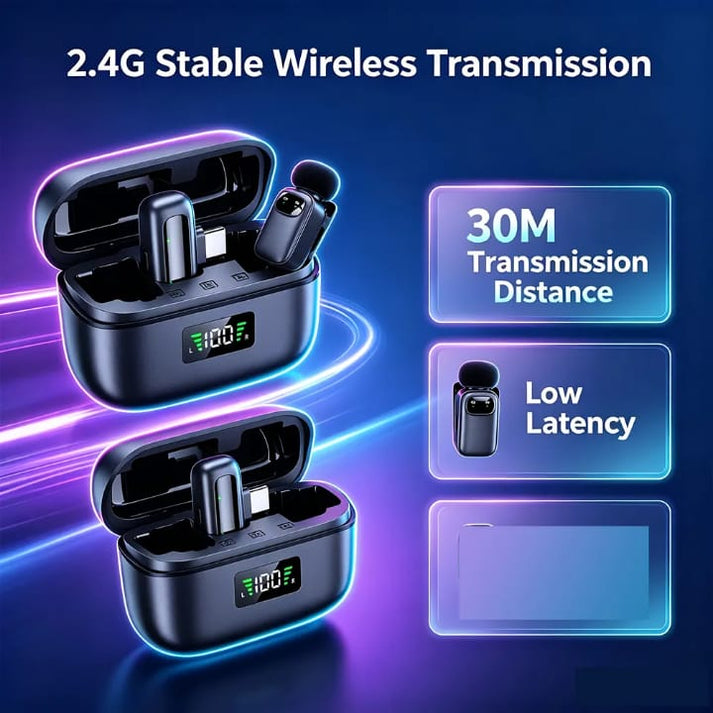 Wireless Button Mic for iPhone/Android | wireless Microphone T1 MINI Type - C