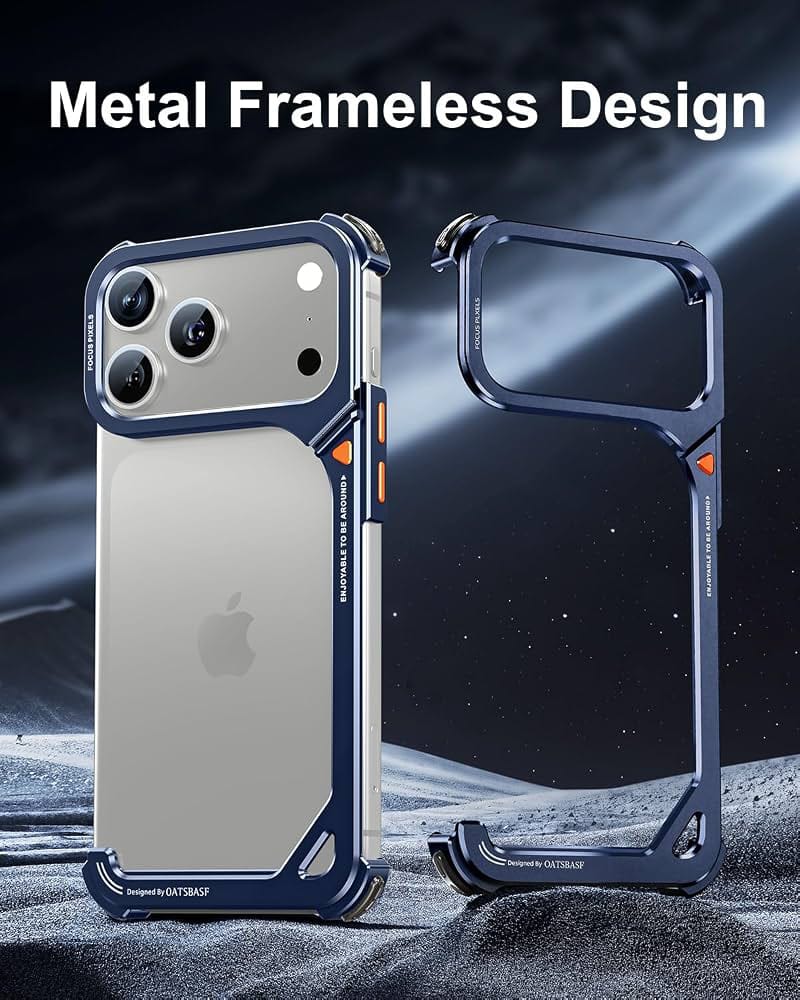 9-Shape Premium Metal Case for iPhone 17 Pro Max &amp; 17 Pro | Lightweight Design, Camera Lens Protection, Scratch-Resistant Finish &amp; Premium Armor Frame