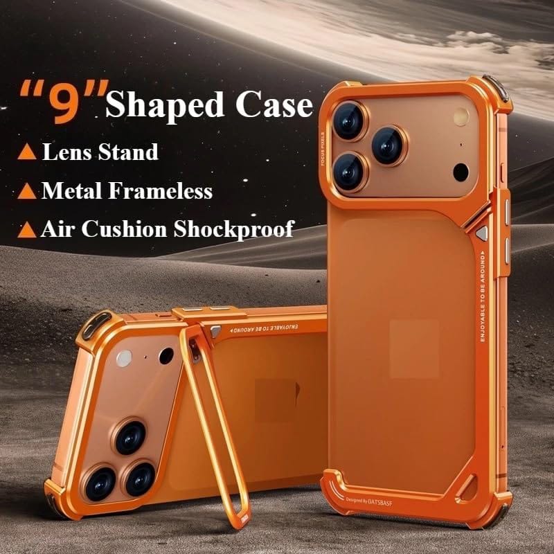 9-Shape Premium Metal Case for iPhone 17 Pro Max &amp; 17 Pro | Lightweight Design, Camera Lens Protection, Scratch-Resistant Finish &amp; Premium Armor Frame