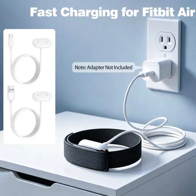 Google Fitbit air C-Type Charger, 3.3ft 1m Replacement Cable, Fast Charging Speed, Premium Copper Wire