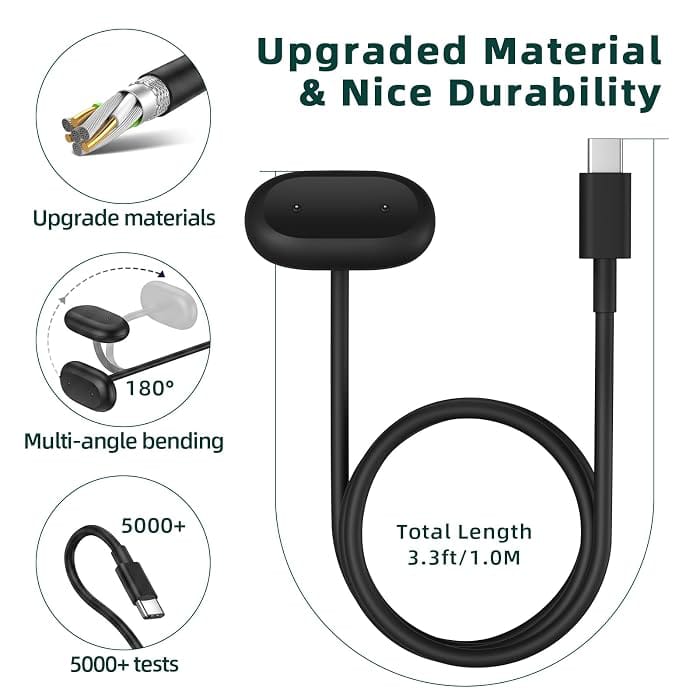 Google Fitbit air C-Type Charger, 3.3ft 1m Replacement Cable, Fast Charging Speed, Premium Copper Wire