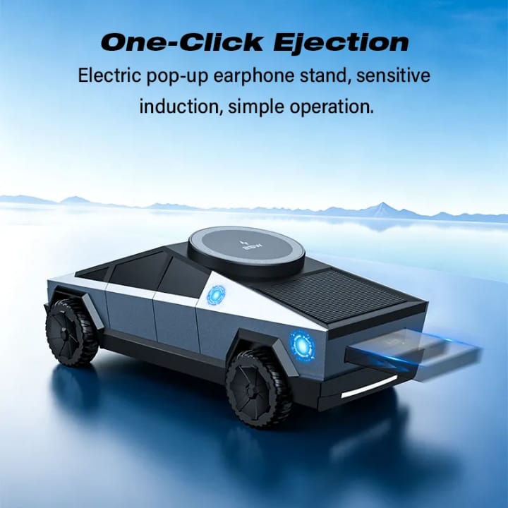 3-in-1 Magnetic Wireless Charging Station 25W with Bluetooth Speaker – Cybertruck Design