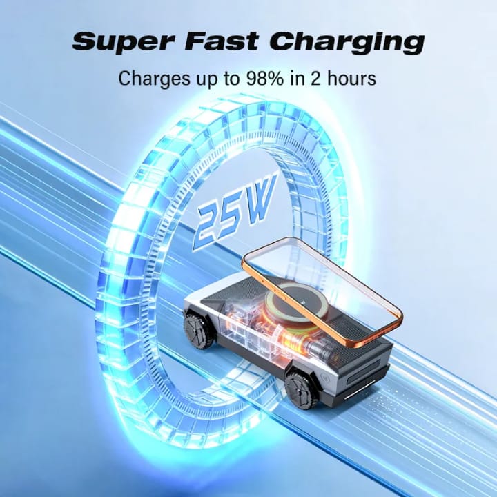 3-in-1 Magnetic Wireless Charging Station 25W with Bluetooth Speaker – Cybertruck Design