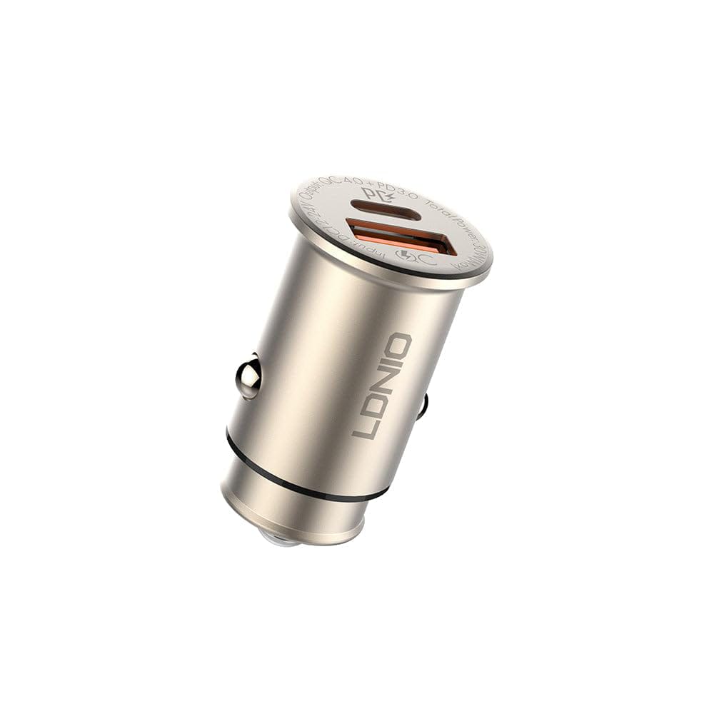 LDNIO Car charger 30W Ultra Mini Zinc Alloy Shell Fast Car Charger  USB Portal