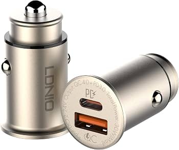 LDNIO Car charger 30W Ultra Mini Zinc Alloy Shell Fast Car Charger  USB Portal