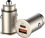 LDNIO Car charger 30W Ultra Mini Zinc Alloy Shell Fast Car Charger  USB Portal