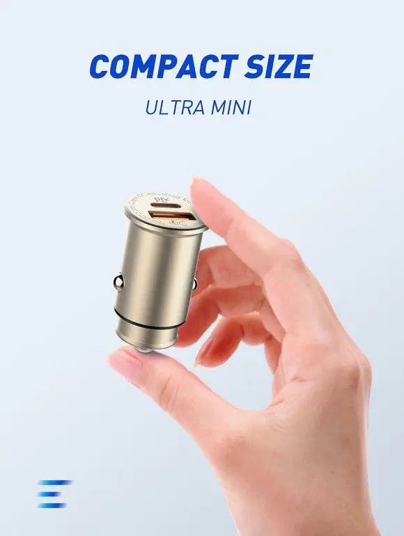 LDNIO Car charger 30W Ultra Mini Zinc Alloy Shell Fast Car Charger  USB Portal