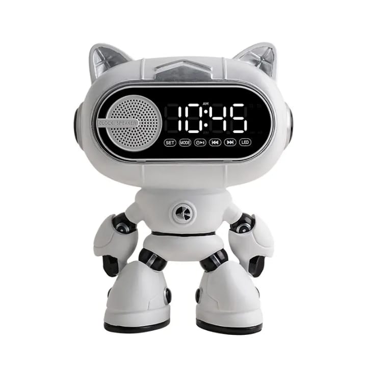 The Adorable Smart Robot Alarm Clock with Bluetooth Speaker