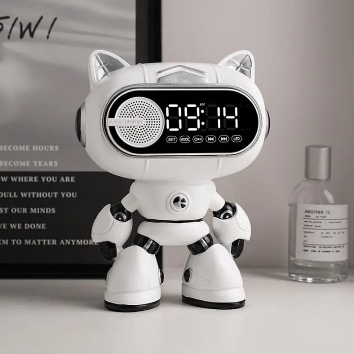 The Adorable Smart Robot Alarm Clock with Bluetooth Speaker