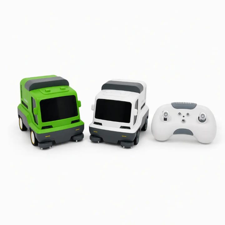 Desktop Vacuum Cleaner RC Car RTR 2.4G with Sound and Light Effects Exhaust Air Filtration Vehicles Models Toys Green