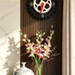 Premium Industrial Gear Design Wall Clock – Black & White with Red Hands, Battery Operated