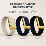Premium Nylon Gold Strap Compatible with WHOOP 5.0 – Magnetic Adjustable Replacement Band