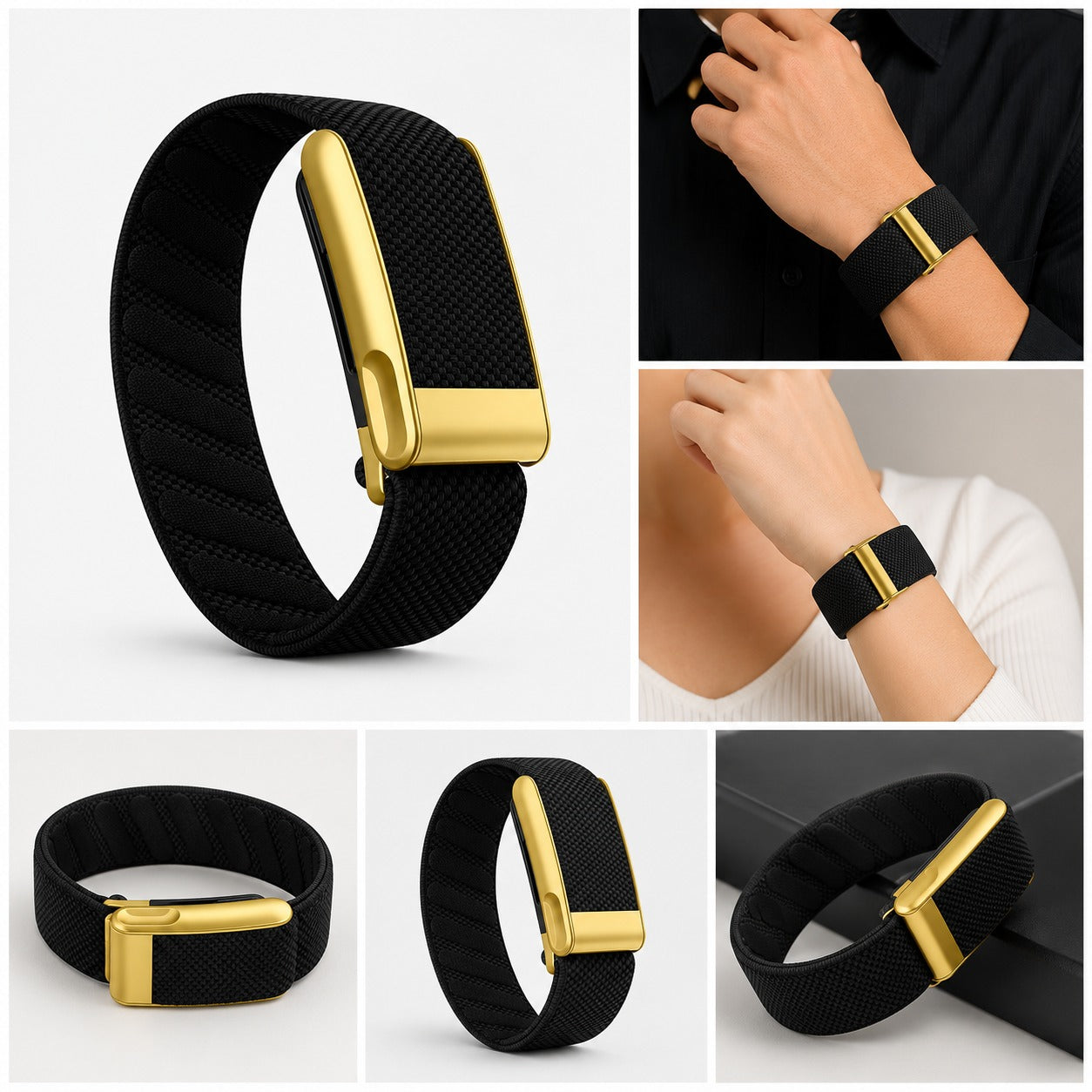 Premium Nylon Gold Strap Compatible with WHOOP 5.0 – Magnetic Adjustable Replacement Band