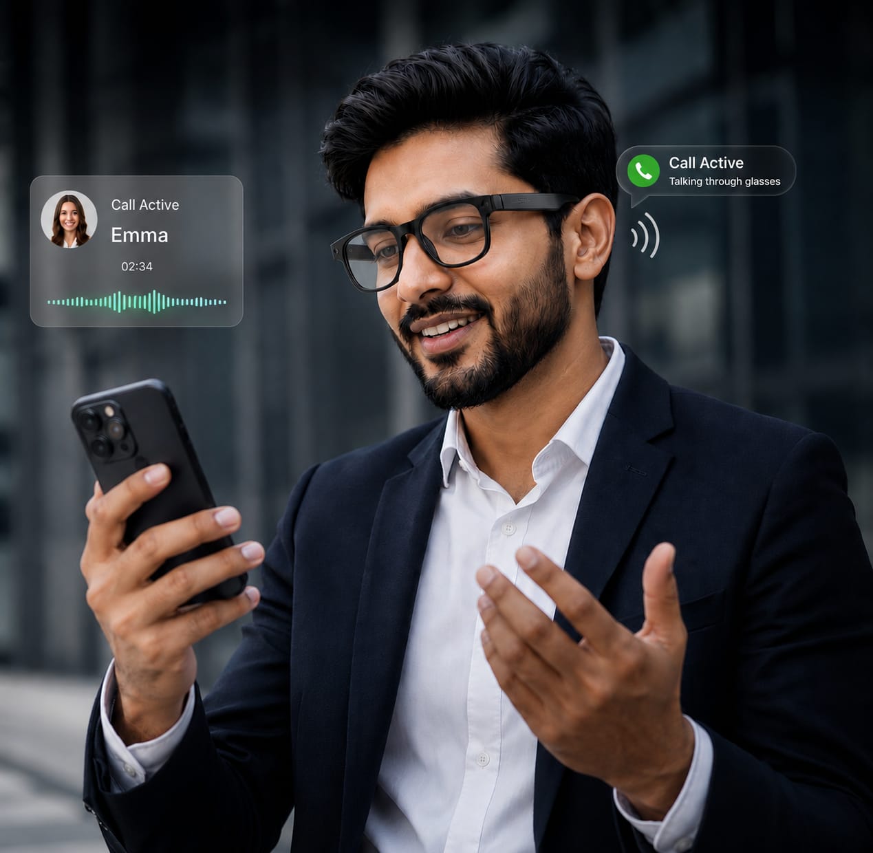 Smart AI Camera Glasses – HD Camera, Photochromic Lenses & Bluetooth Connectivity