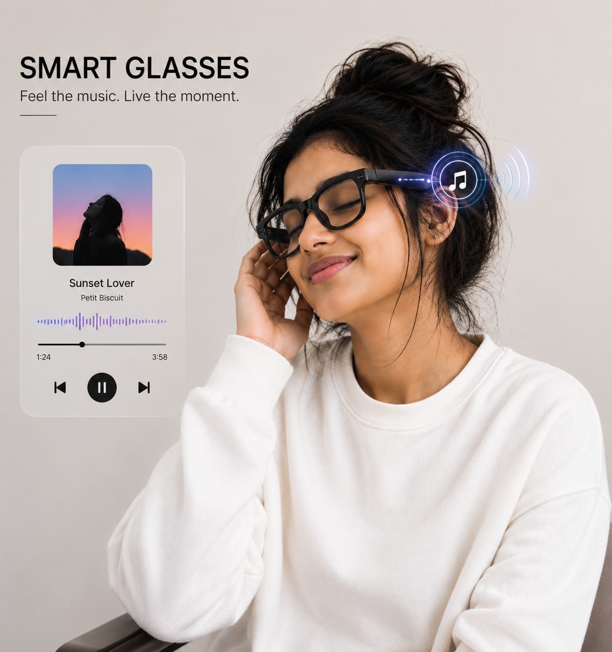 Smart AI Camera Glasses – HD Camera, Photochromic Lenses & Bluetooth Connectivity