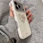 White Heart  Glitter Pearl Bow Phone case