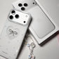 White Heart  Glitter Pearl Bow Phone case