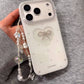 White Heart  Glitter Pearl Bow Phone case