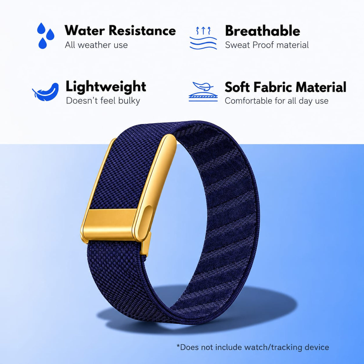 Premium Nylon Gold Strap Compatible with WHOOP 5.0MG – Magnetic Adjustable Replacement Band