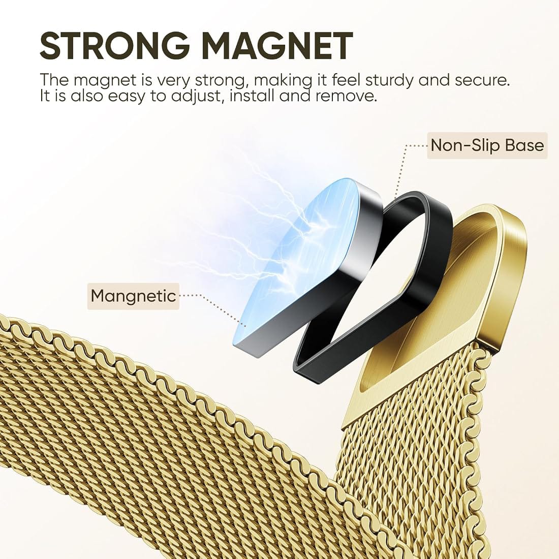Stainless Steel Magnetic metal Adjustable Wristband strap for Google Fitbit Air