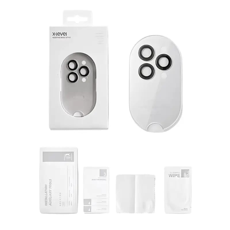 Tempered glass Camera lens Metal ring Protector for iPhone and Samsung, Anti - Scratch, Easy to Install