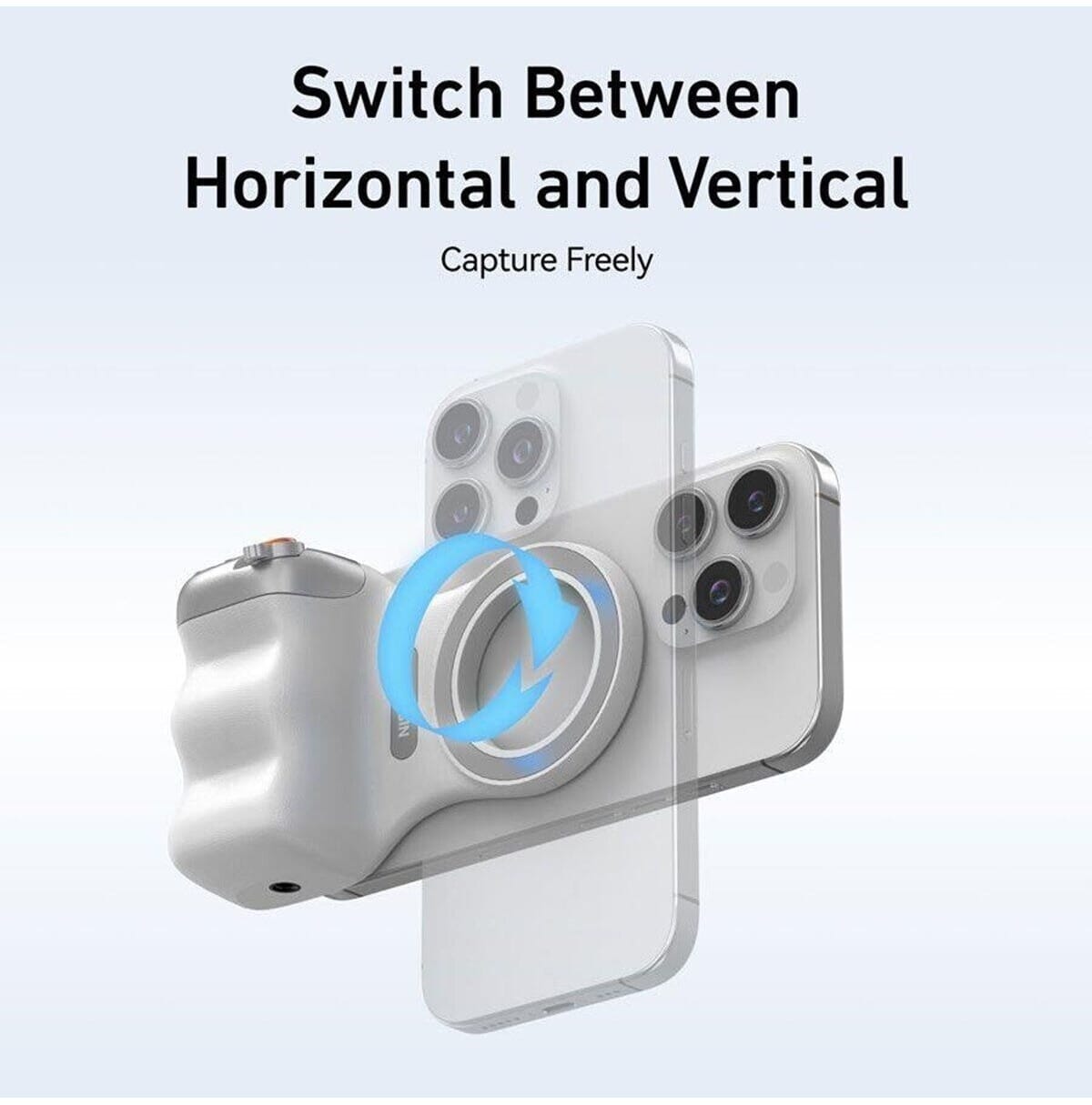 TELESIN Camera Grip Handle with Finger Ring & Shutter Button- Fun Shot Magnetic Grip for Iphone & Android