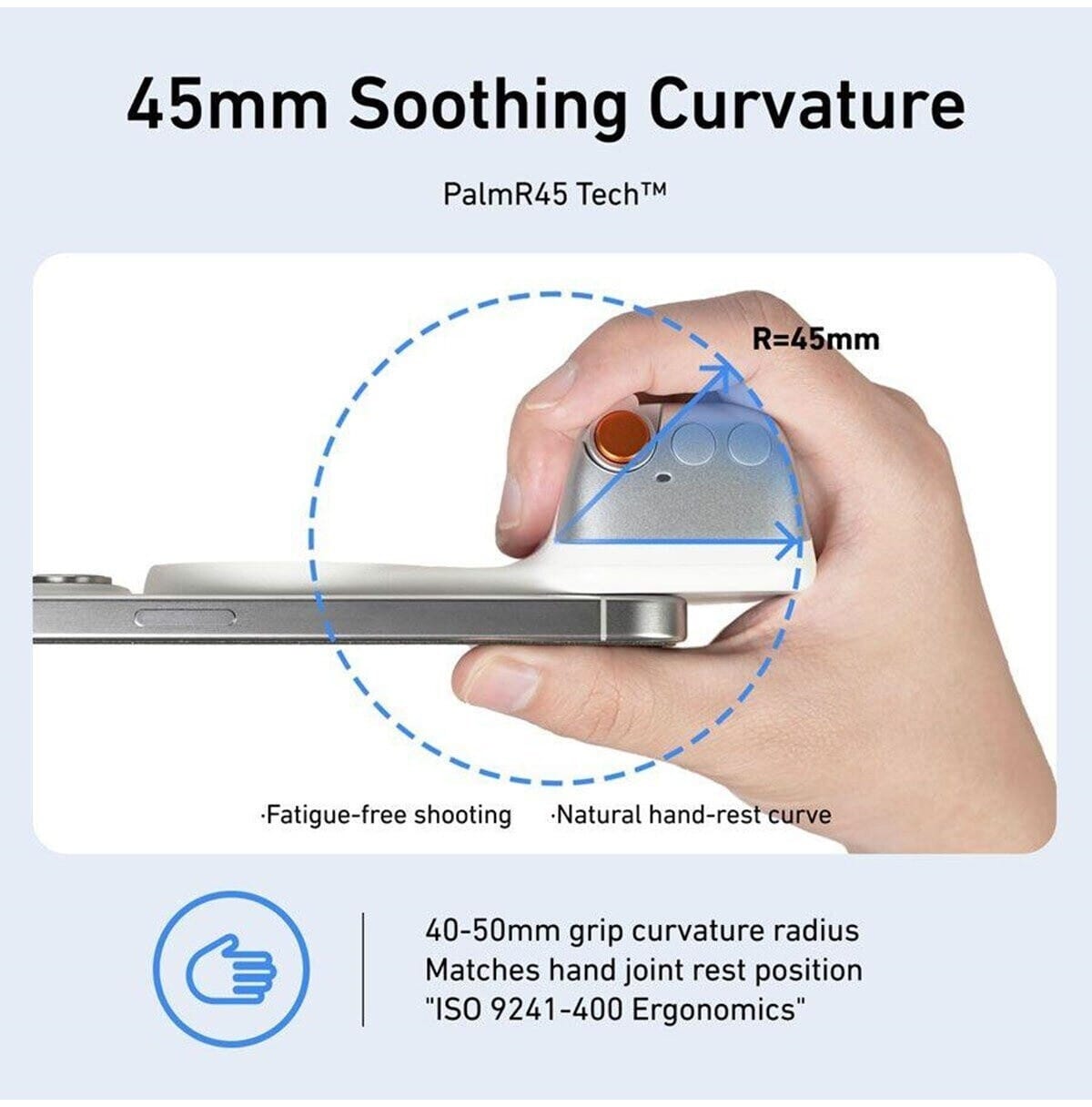 TELESIN Camera Grip Handle with Finger Ring & Shutter Button- Fun Shot Magnetic Grip for Iphone & Android