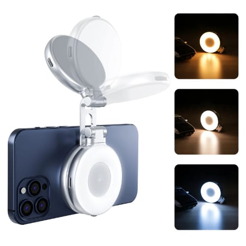 TELESIN Magnetic Selfie Light, 360 degree LED Ring Fill Light with Mirror for Selfie/Photography/Video calls