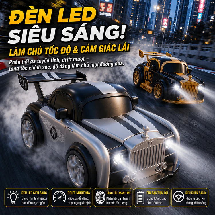 Multifunctional Mini Drift Remote Control Car, RC Drift Car for Kids with Sensor Follow, 360° Drift, LED Lights & Rechargeable Battery, Magnetic Modular Design, Toy Gift for Boys Girls