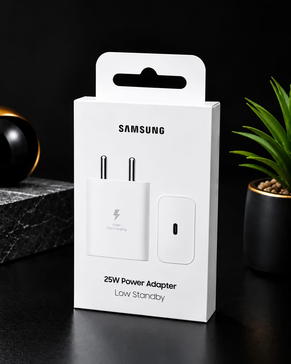 25W Power Adapter With Super fast Charging TYPE-C Port, Wall Charger, For Samsung Device (White)