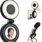 LED Magnetic Selfie Light, Upgraded 360degree with Mirror black