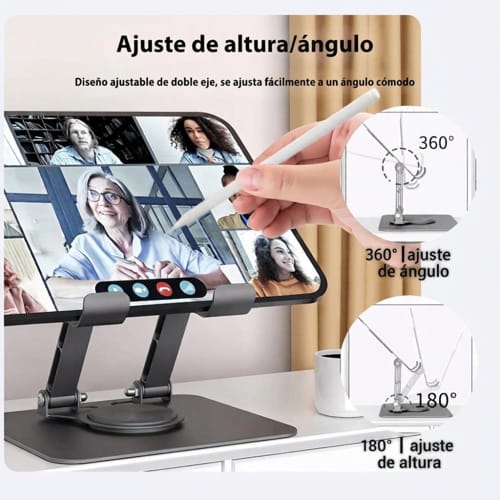 360 Degree Rotating Metal Base for Tablets and Cell Phones SILVER