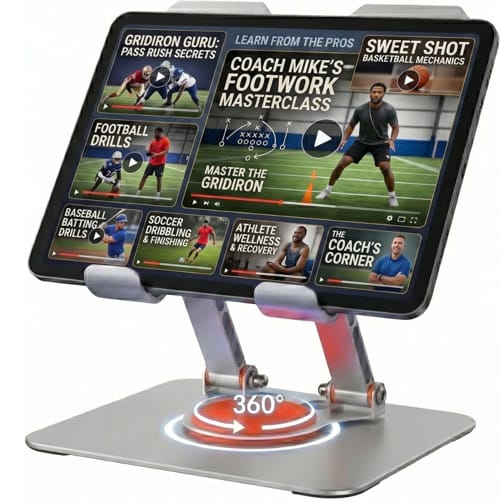 360 Degree Rotating Metal Base for Tablets and Cell Phones SILVER
